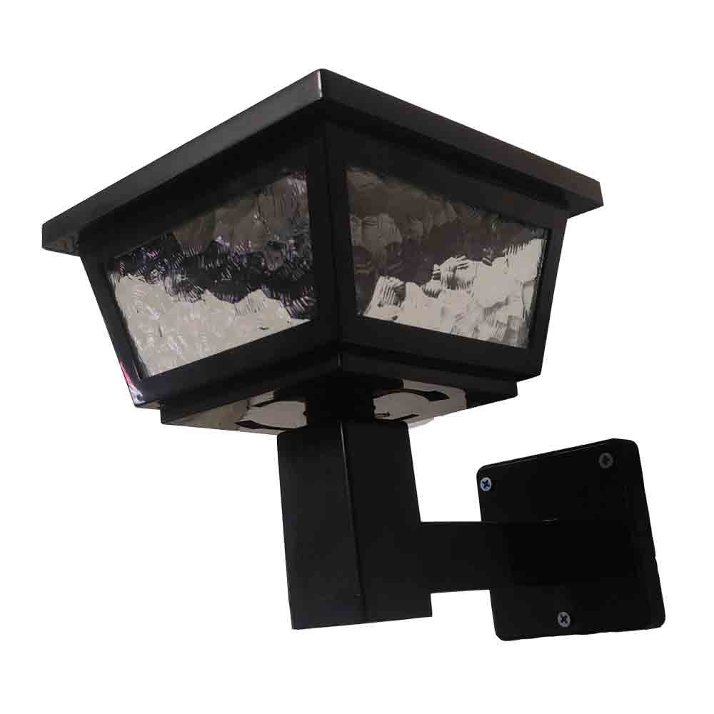 Solar Powered Post Cap Light - 2 SMD LED Wall or Post Mount for 5x5, 4x4, 6x6 Wooden Posts (Black) - Outdoor Garden, Patio, Deck, Pathway Lighting Solution