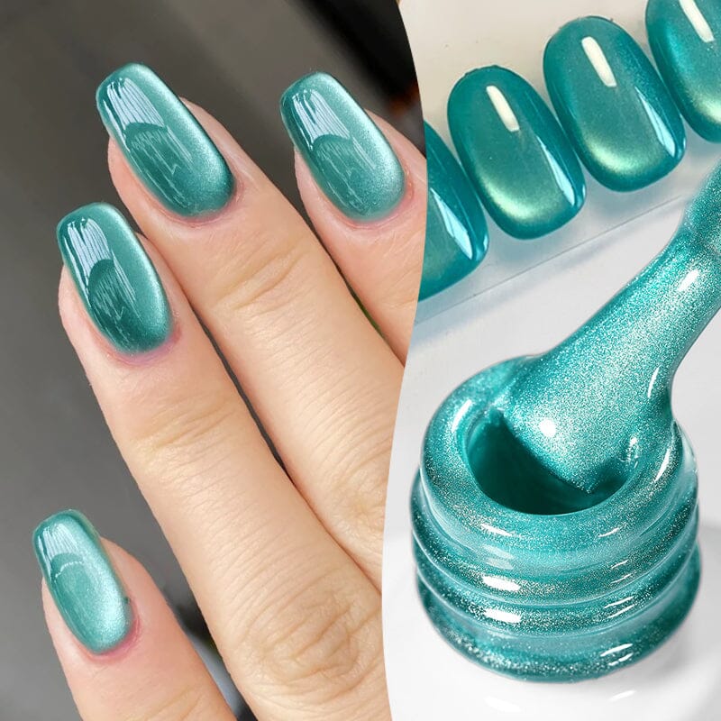 Green Glass Cat Magnetic Gel Nail Polish - 10ml MY56 for Stunning Cat Eye Effect | Perfect for Nail Art, Salon & Home Manicures