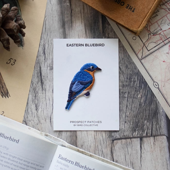 Bird Collective Eastern Bluebird Embroidered Iron-On Patch - Nature Inspired Applique for Jackets, Backpacks & DIY Crafts - Perfect for Outdoor Enthusiasts & Nature Lovers