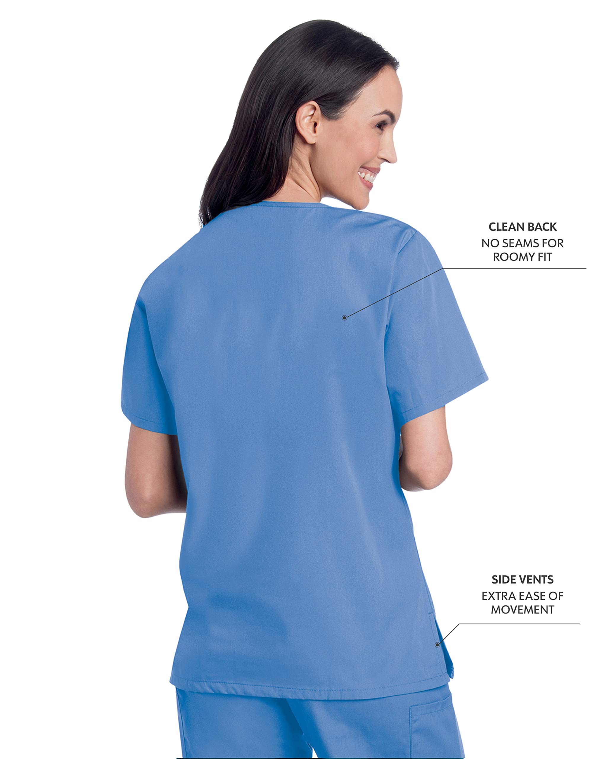 Landau Scrub Zone Relaxed Fit 2-Pocket V-Neck Scrub Top for Women 70221 | Comfortable Medical Uniform for Nurses & Healthcare Professionals | Perfect for Hospital Shifts & Clinical Work