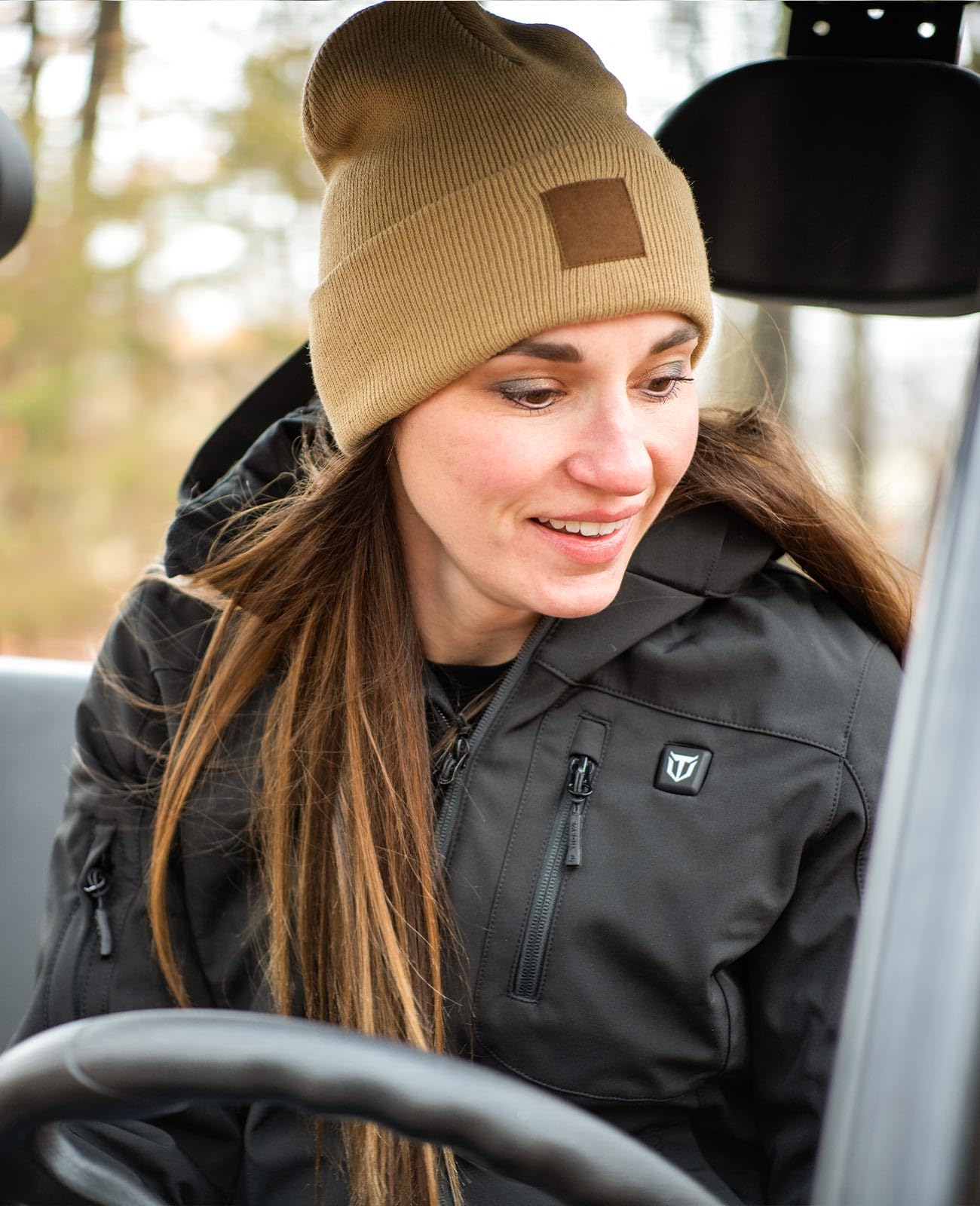 TIDEWE Women's Heated Jacket with Rechargeable Battery Pack - Winter Warm Fleece Lined Coat (Black/Pink/Camo, Sizes S-XXL) for Outdoor Activities, Camping & Cold Weather