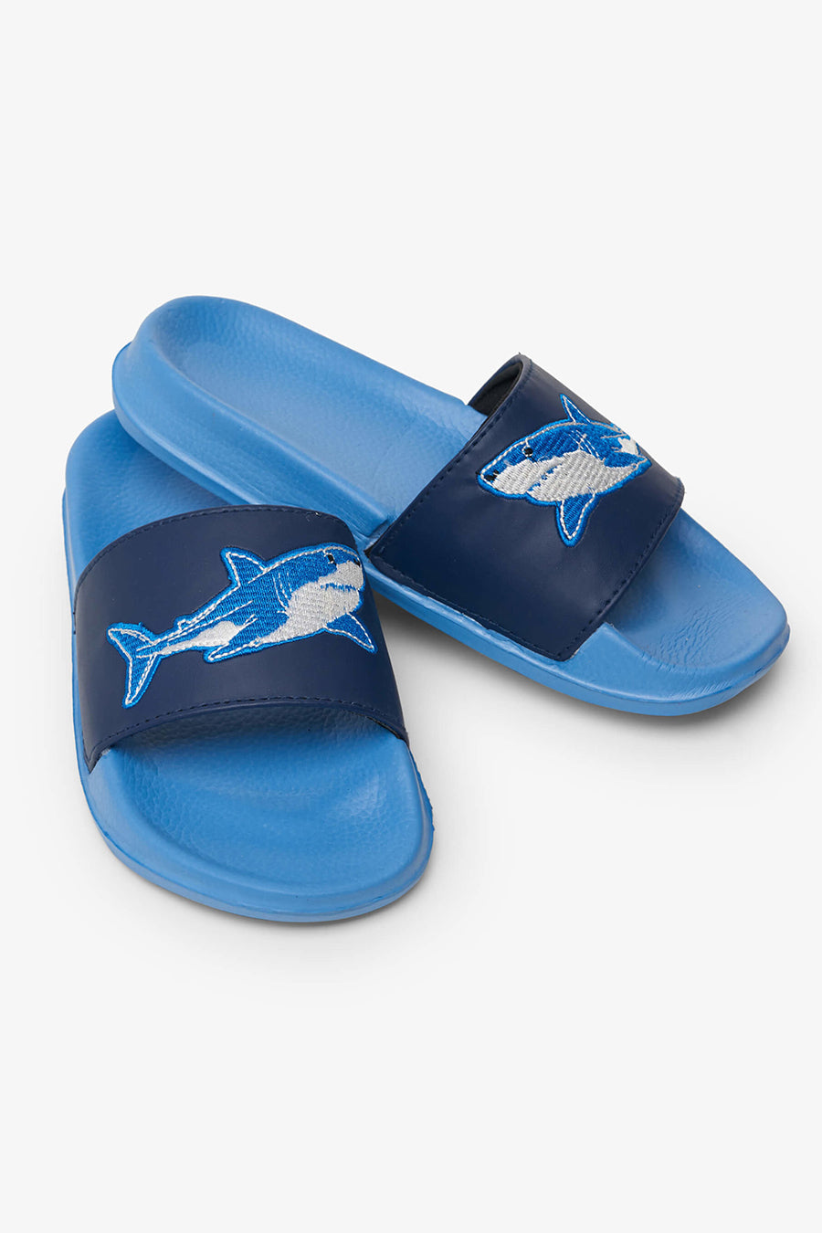 Hatley Boys' Shark Slides - Comfortable Kids' Water Shoes for Beach, Pool & Summer Play | Non-Slip Sandals with Fun Deep Sea Shark Design