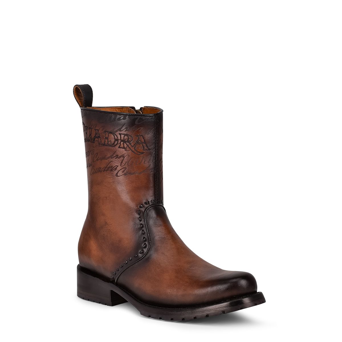 4D15RS Men's Brown Leather Casual Ankle Boots with Zipper - Stylish & Comfortable for Daily Wear, Outdoor Walking & Casual Outfits