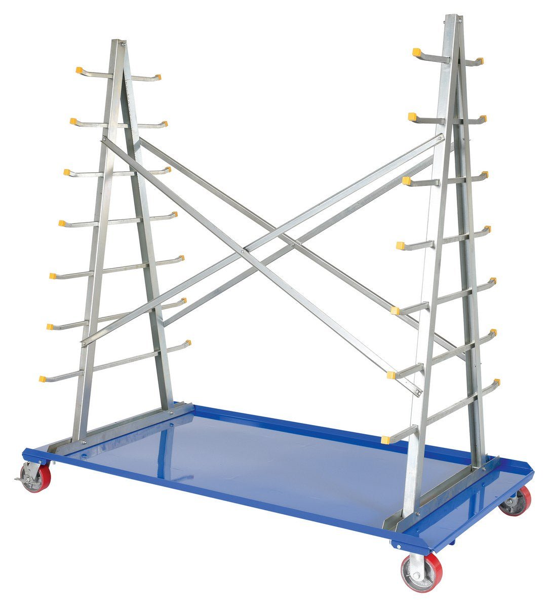 Metal A-Frame Storage Cart with Wheels - Heavy Duty Utility Cart for Garage, Warehouse & Home Organization - Perfect for Moving Boxes, Tools & Supplies