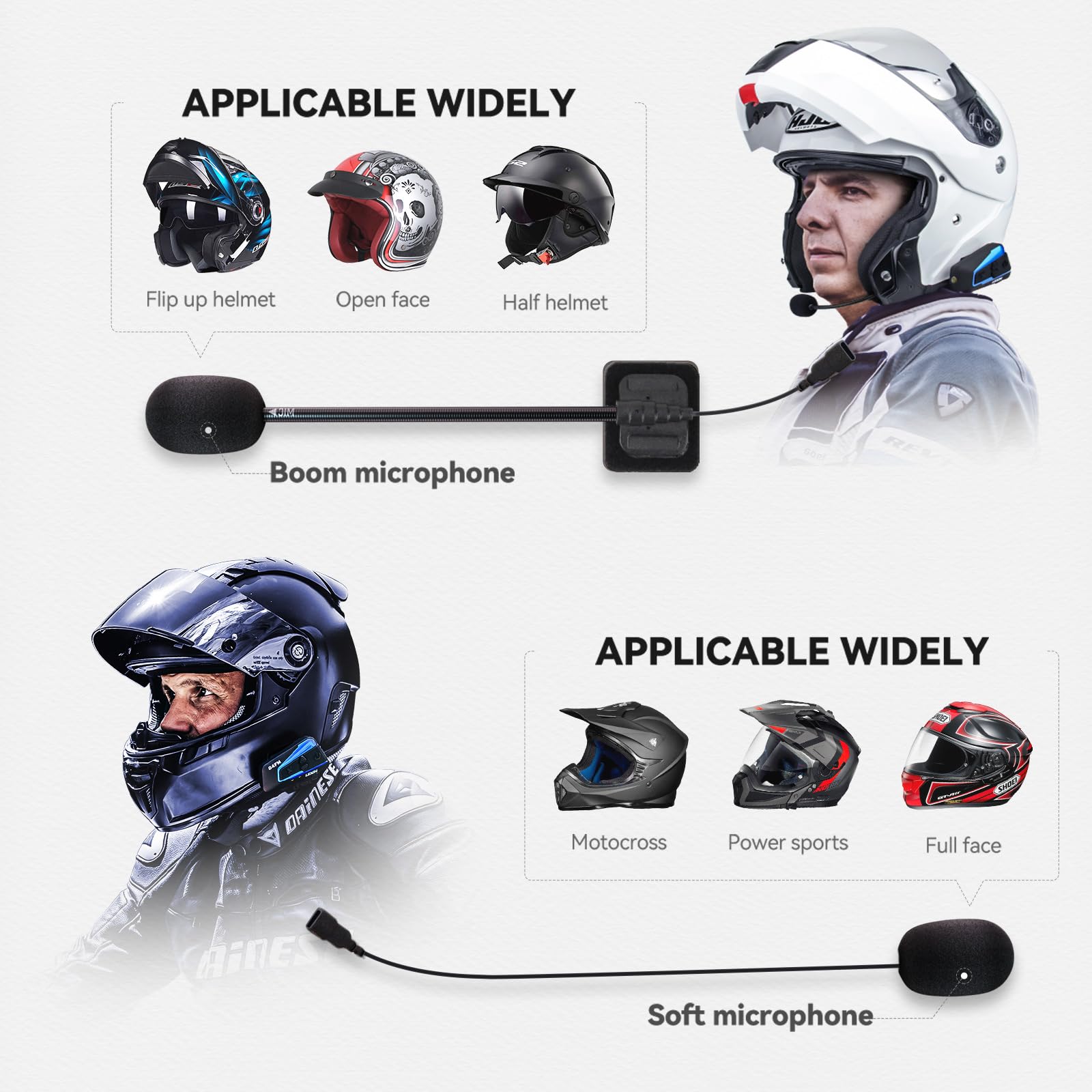 LEXIN B4FM Motorcycle Bluetooth Headset - 10 Rider Helmet Intercom System with Music Sharing, Noise Cancellation & FM Radio | IP67 Waterproof | Universal Fit for Motorcycles, Snowmobiles & ATVs | Perfect for Group Rides, Adventure Tours & Off-Road Communication (1 Pack)