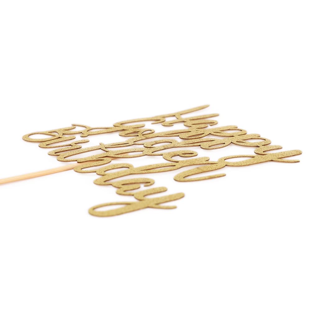 Golden Birthday Cake Topper for 10th 18th 21st 25th 30th 35th 40th 45th 50th 60th 70th 80th 90th Birthday Celebrations - Elegant Cake Decorations for 1st Birthday, Milestone Parties & Anniversaries - Perfect for Wedding, Retirement & Special Occasion Cakes