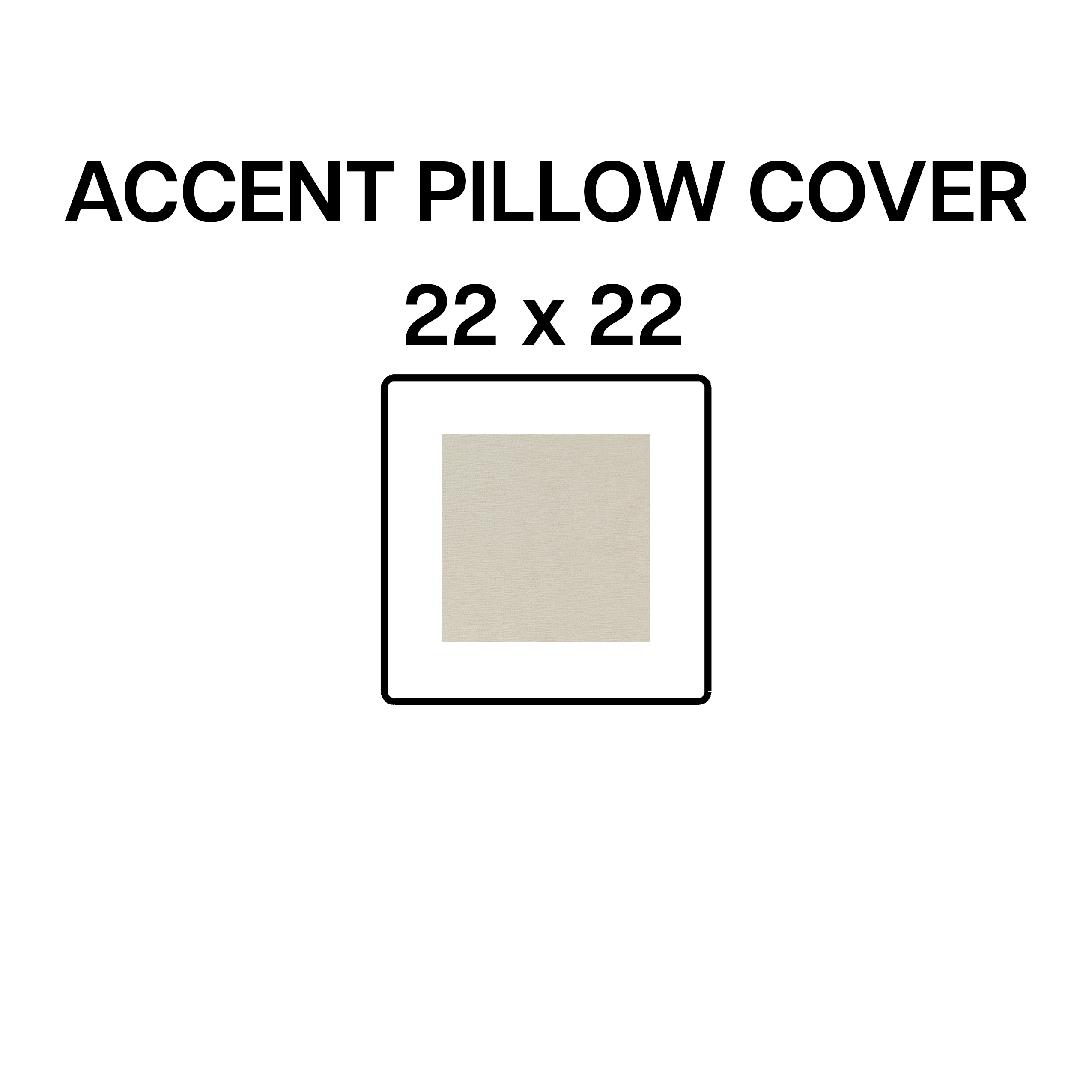 22x22 Inch Decorative Accent Pillow Cover in Parchment Beige - Soft Textured Throw Pillow Case for Sofa, Bed & Home Decor (BP 643 86)