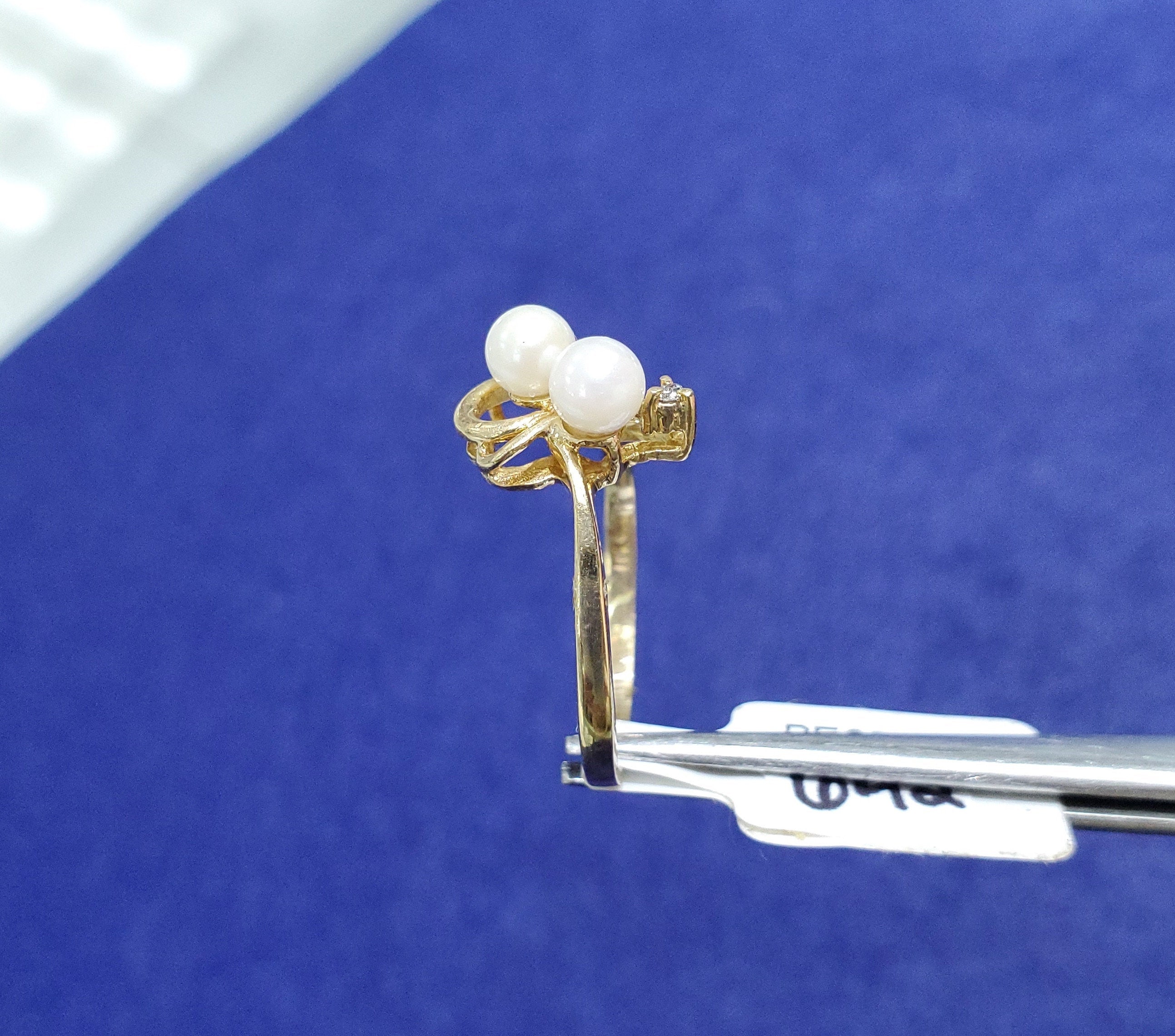 4MM Cultured Pearl Cluster Ring in 14k Yellow Gold - Elegant Jewelry for Weddings, Parties & Special Occasions