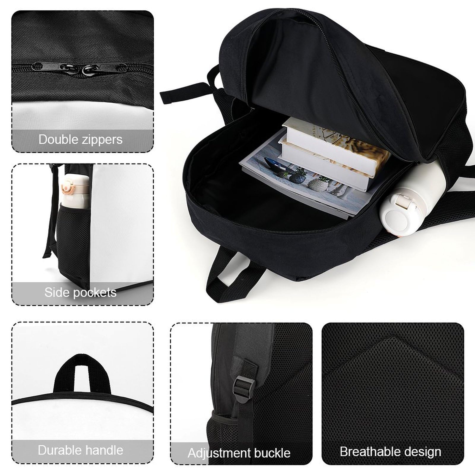 IOEDTHBJ 3D Printed Crossed Racket & Tennis Backpack - 17 Inch Laptop Compartment, Stylish Unisex School & Work Computer Bag for Men & Women - Perfect for Sports, Travel & Daily Commute