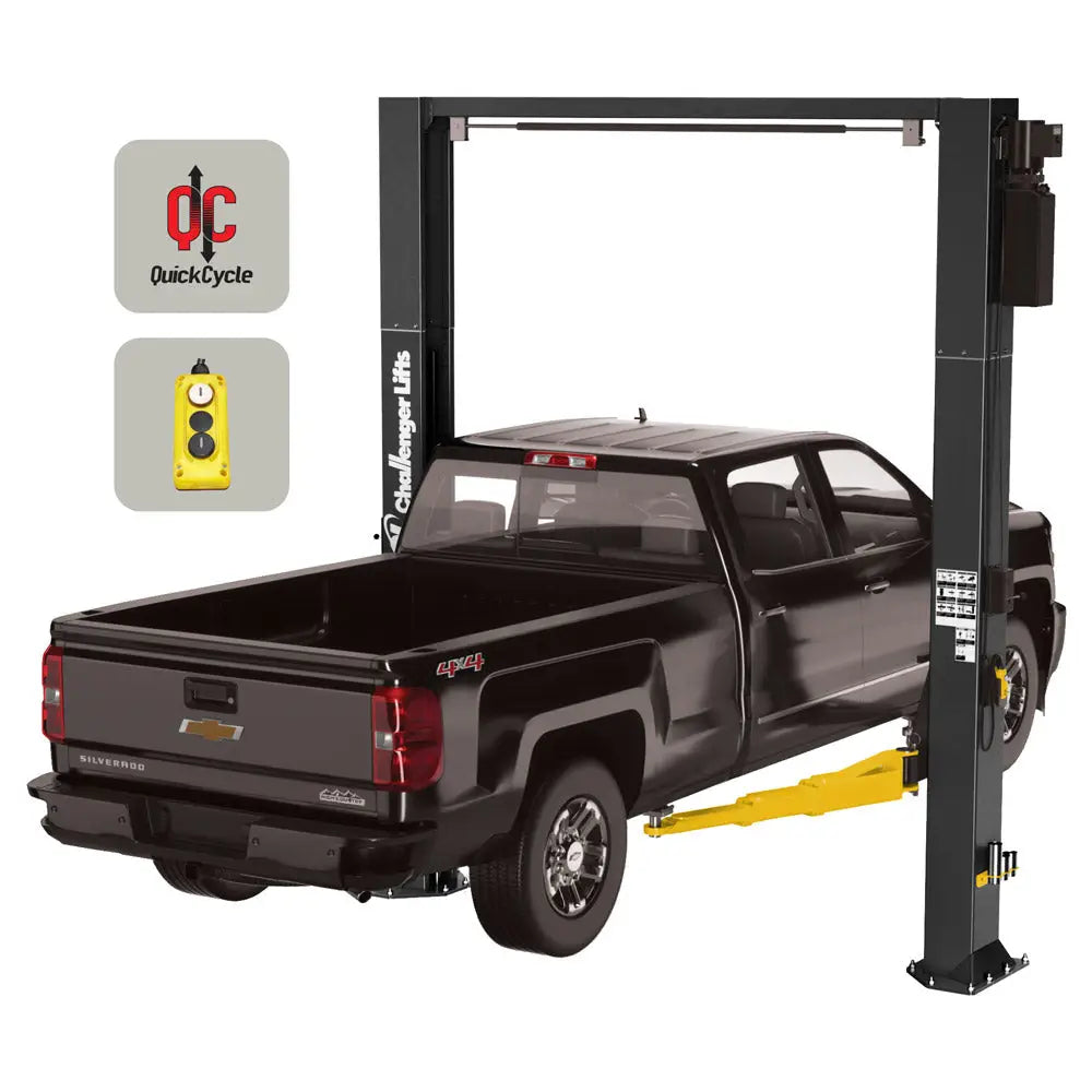 Challenger Quick Cycle 12K 2 Post Car Lift with Dual Pendant (12,000 lbs Capacity) - Heavy Duty Auto Repair Shop Equipment for Vehicle Maintenance & Tire Service
