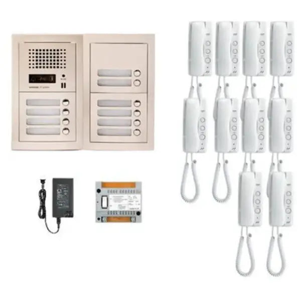 Aiphone GT 10H 10-Apartment Multi-Tenant Audio Intercom System with Handset (GT 1D) - Secure Entry Solution for Apartment Buildings & Multi-Unit Properties