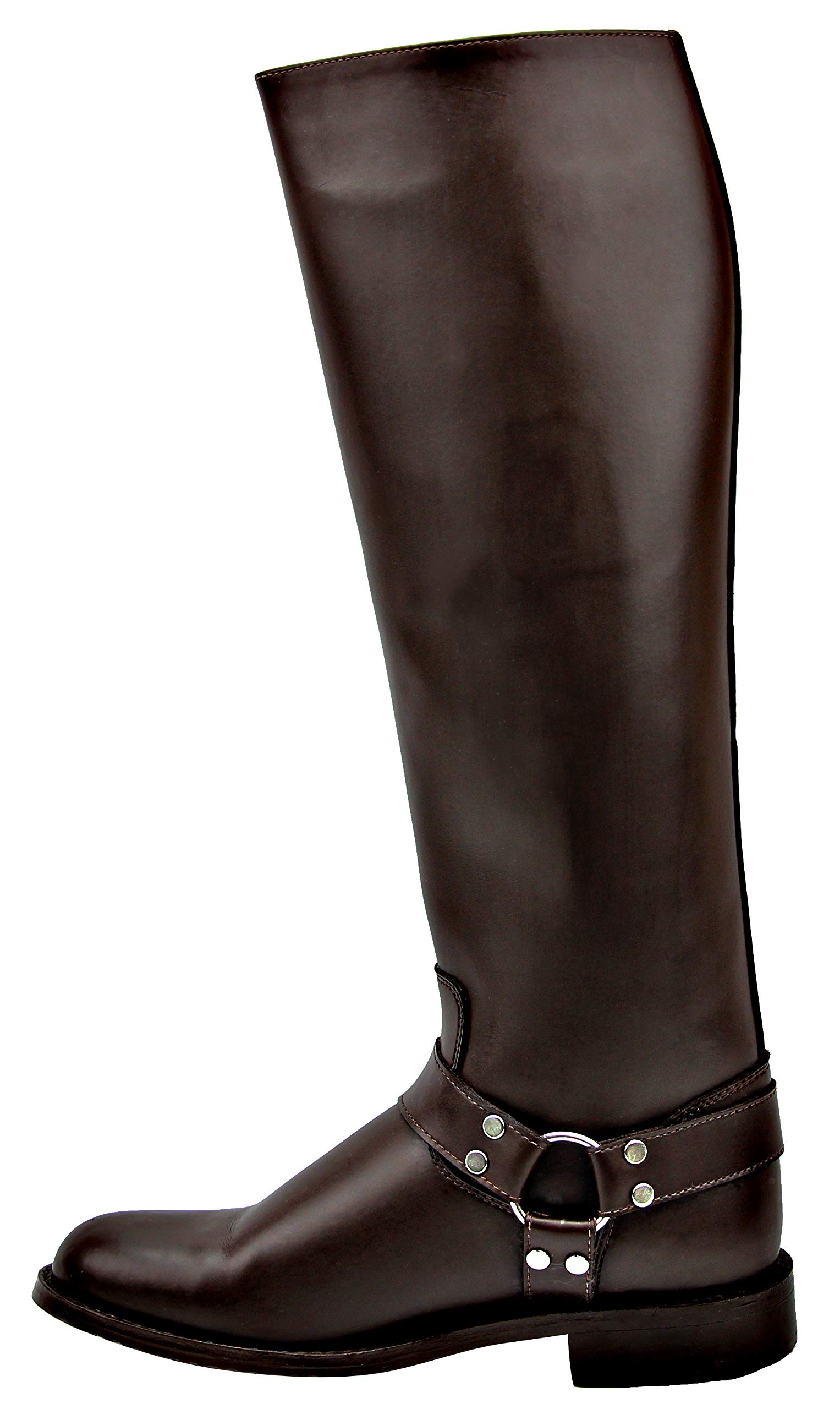 **Men's Casper Leather Motorcycle Riding Boots - Stylish Police Fashion Tall Boots in Brown for Harley & Cruiser Bikes**    *(Use for motorcycle riding, police duty, cruiser bike events & outdoor adventures)*