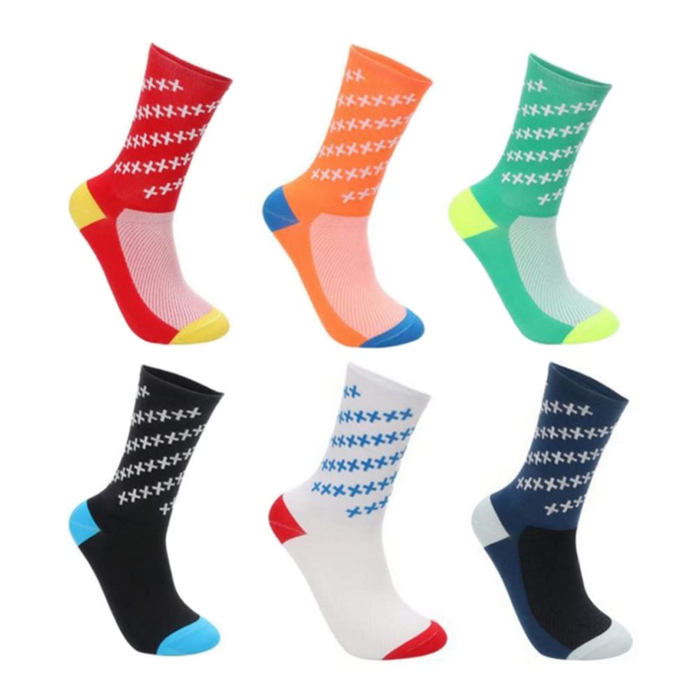 Cycling Socks for Men & Women - Breathable Bike Riding Socks for XC, MTB, BMX - Athletic Ankle Socks in Black, White, Blue, Green, Red - Perfect for Road Biking & Mountain Cycling