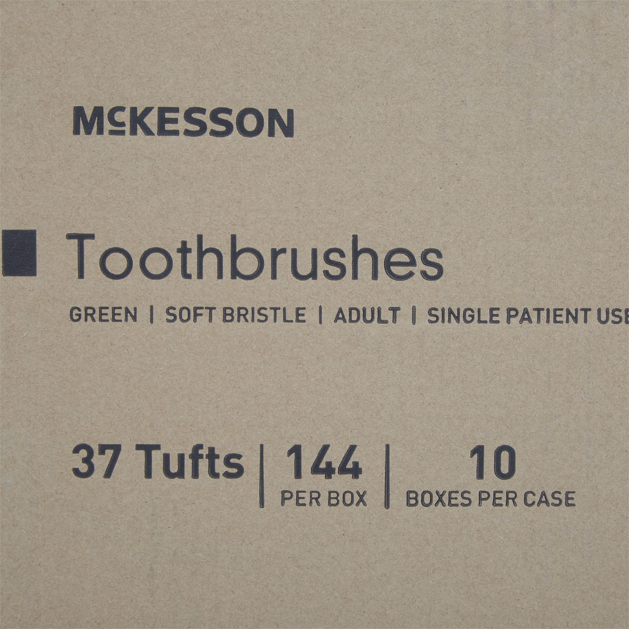 McKesson Soft Bristle Disposable Toothbrush - 144 Count (10 Packs, 1440 Total) | Eco-Friendly Green Single-Use Toothbrushes for Travel, Hotels, Hospitals & Emergency Kits