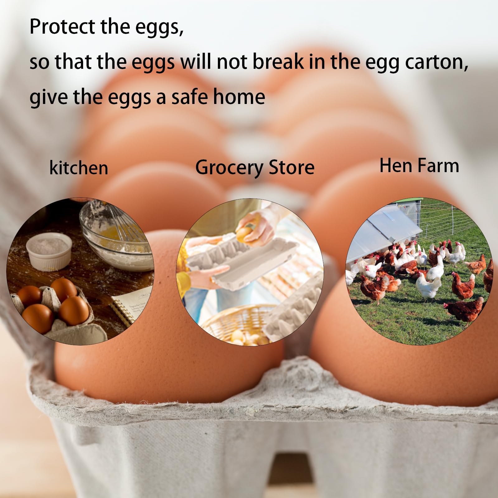 25 Pack Reusable Natural Paper Pulp Egg Cartons - 3x4 Sturdy Egg Holder Containers for Fresh Chicken Eggs | Perfect for Farmers Markets, Egg Farms & Home Kitchen Storage