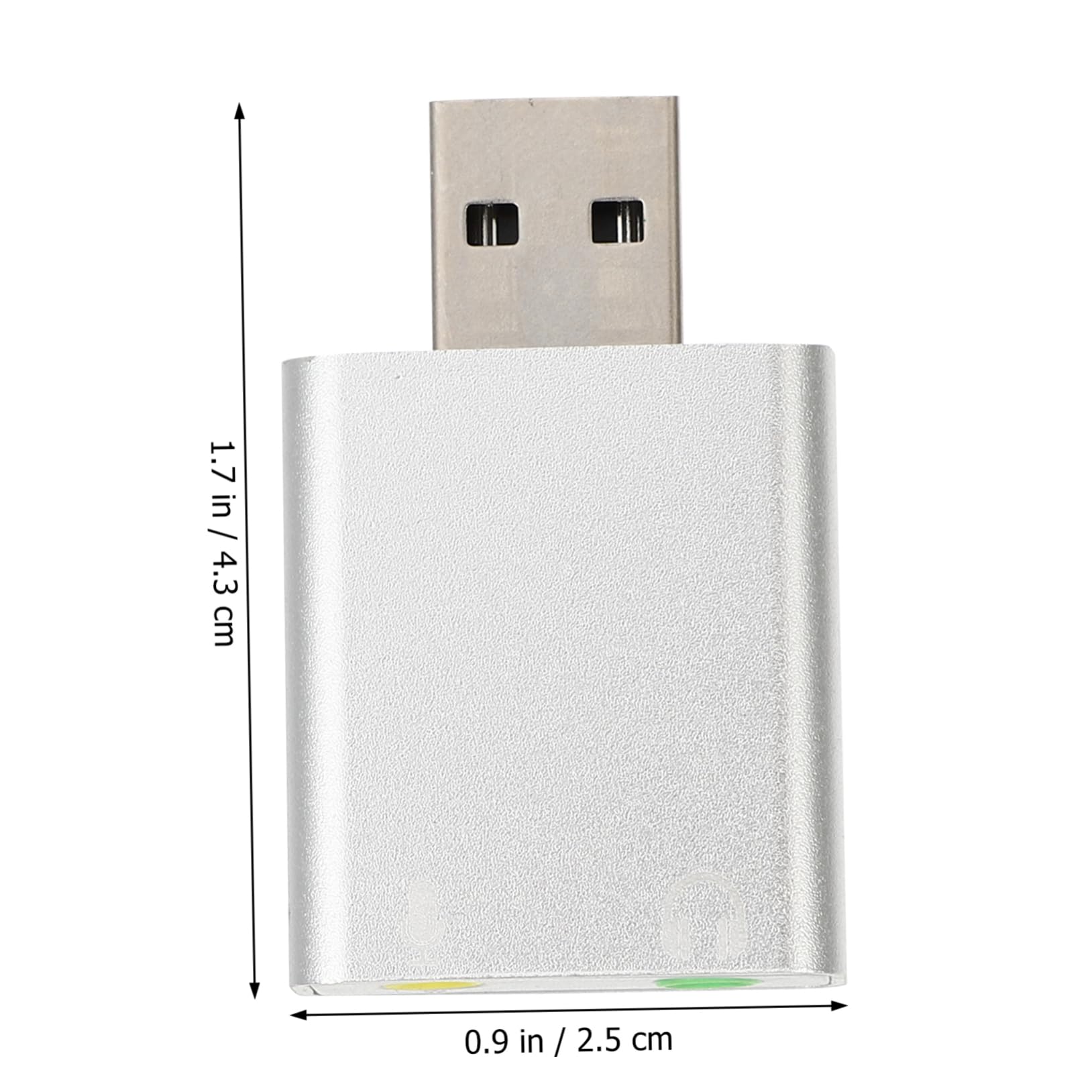 PartyKindom 2-Pack USB External Sound Card Adapter - 3D Aluminum Alloy USB Headset & Microphone Splitter for Laptops, PCs, Gaming Headsets - Perfect for Online Meetings, Gaming & Music Streaming