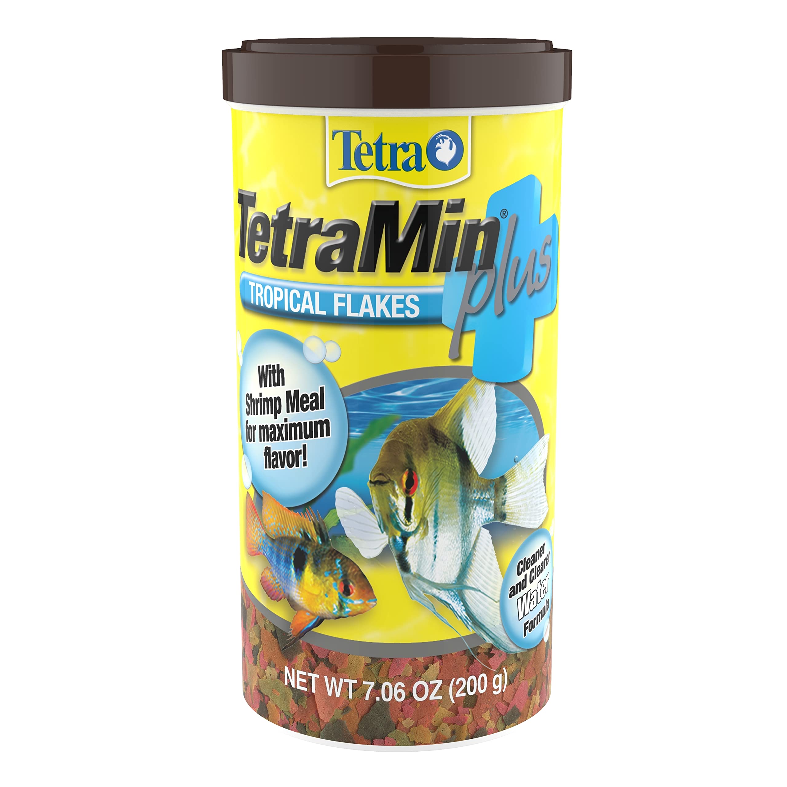 TetraMin Plus Tropical Fish Food Flakes - Enhanced Clean Water Formula, 7.06 oz (200g) - Ideal for Freshwater Tropical Fish Like Guppies, Tetras & Angelfish - Promotes Healthier Fish & Clearer Aquarium Water