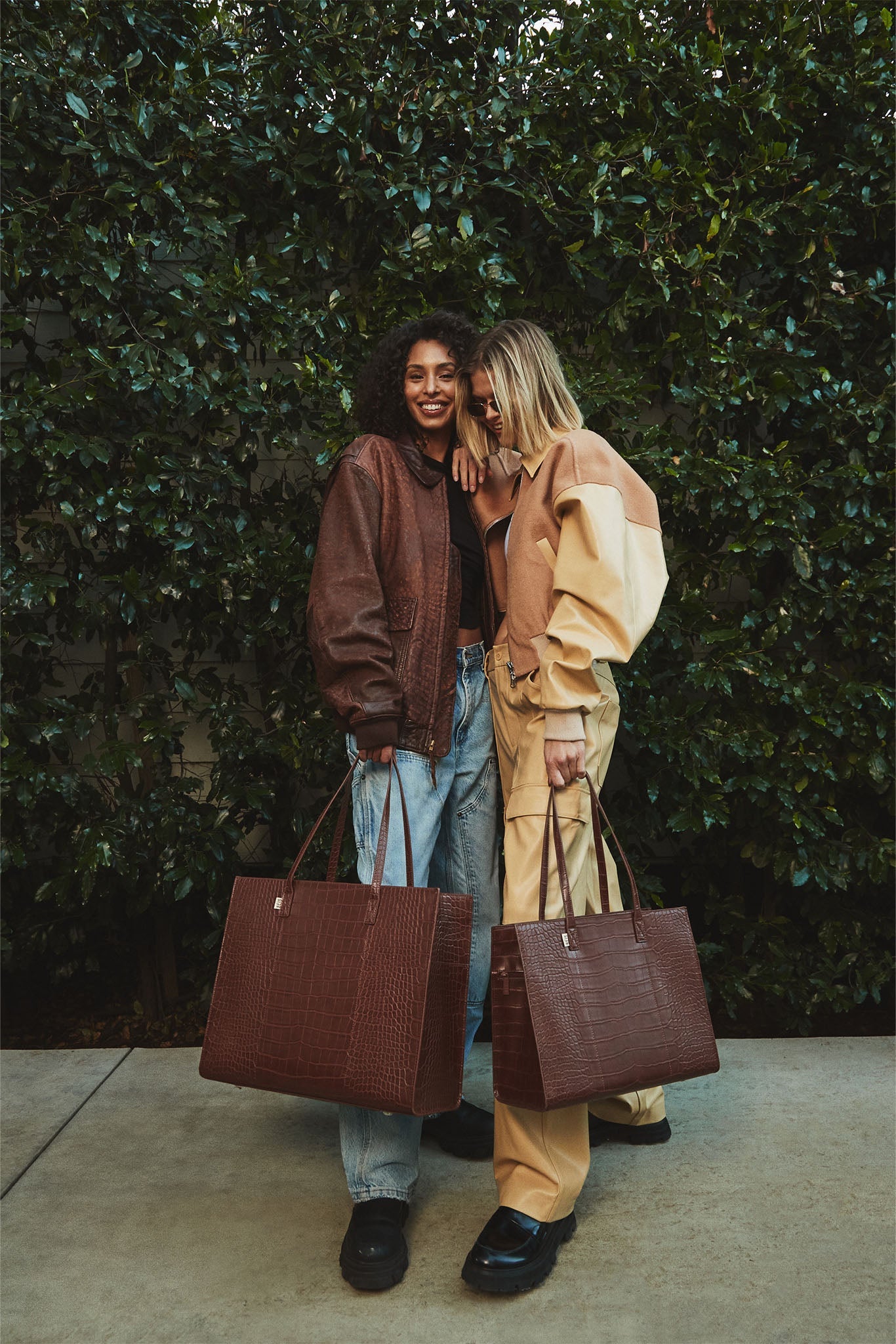 Premium Large Work Tote Bag in Maple Croc Embossed Leather - Spacious Professional Office Bag for Women, Perfect for Laptop, Documents & Daily Commute