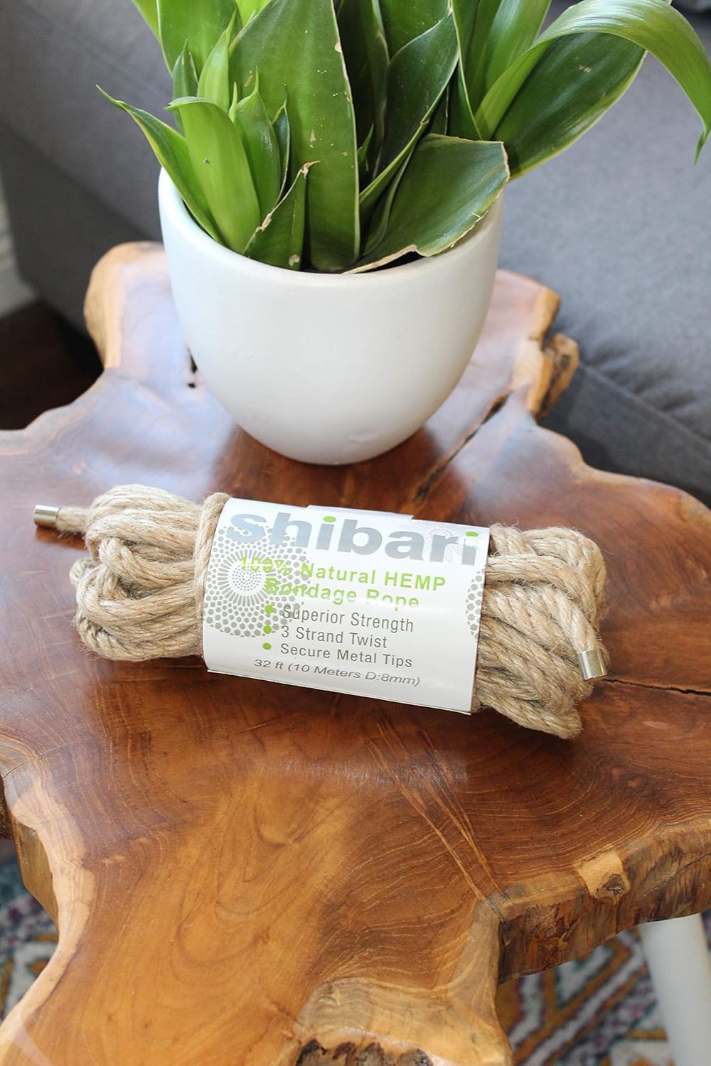 Premium Shibari BDSM Bondage Rope - 100% Natural Hemp for Sensitive Skin & Durability - 10 Meter (32 Ft) Roleplay Restraints for Couples - Perfect for Beginners in Fetish & Kink Play - Ideal for Bedroom Bondage, Sensory Exploration & Erotic Roleplaying Scenes