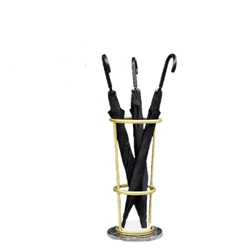 Nevup Marble & Iron Art Umbrella Stand - Elegant Floor-Standing Holder for Walking Sticks & Umbrellas - Perfect for Hotel Lobby, Home Entrance & Industrial Loft Decor - Durable Round Storage Rack with Modern Design