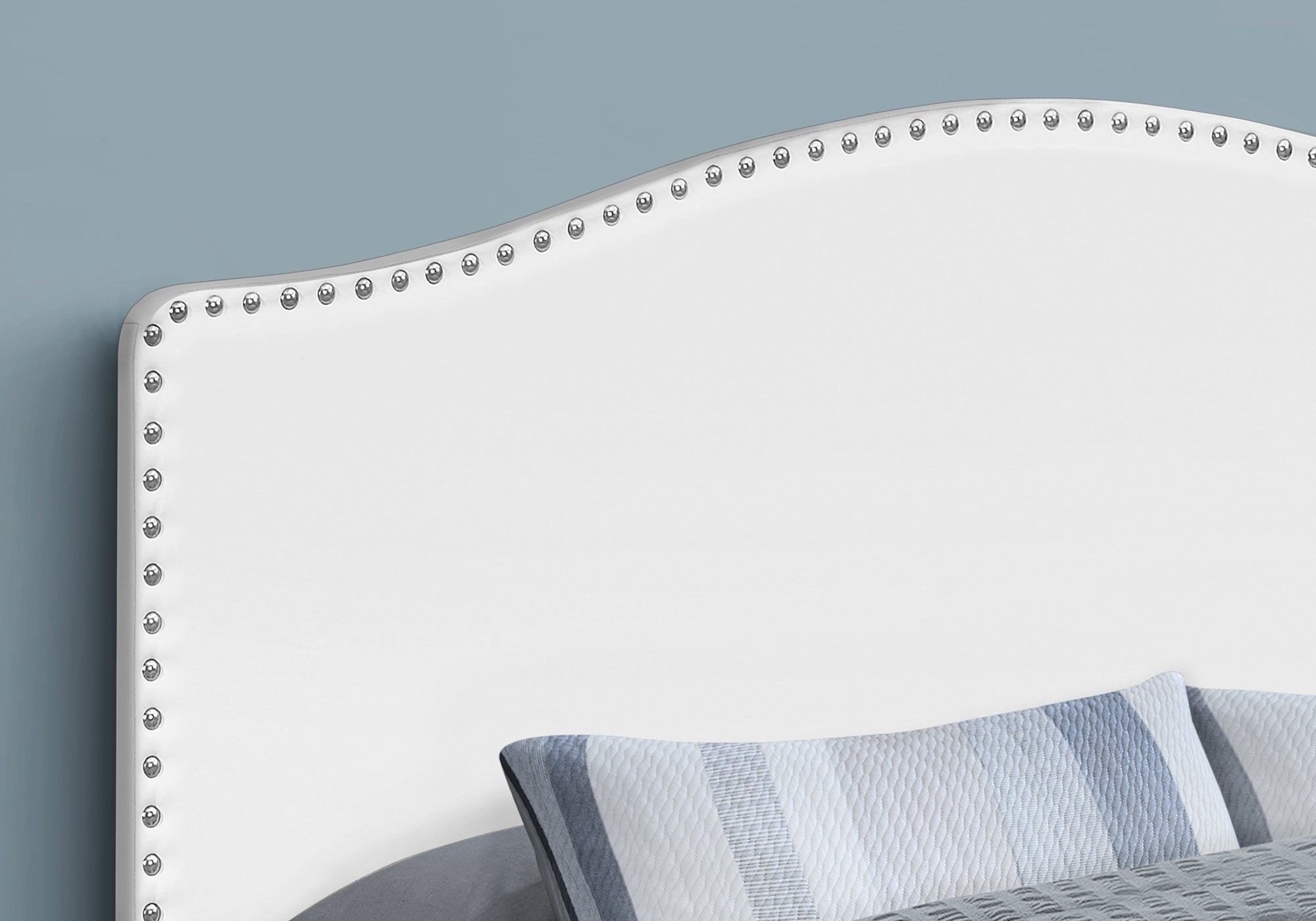 Queen Size White Faux Leather Headboard - Modern Upholstered Bed Frame Headboard for Bedroom Decor | Perfect for Master Bedroom, Guest Room & Apartment