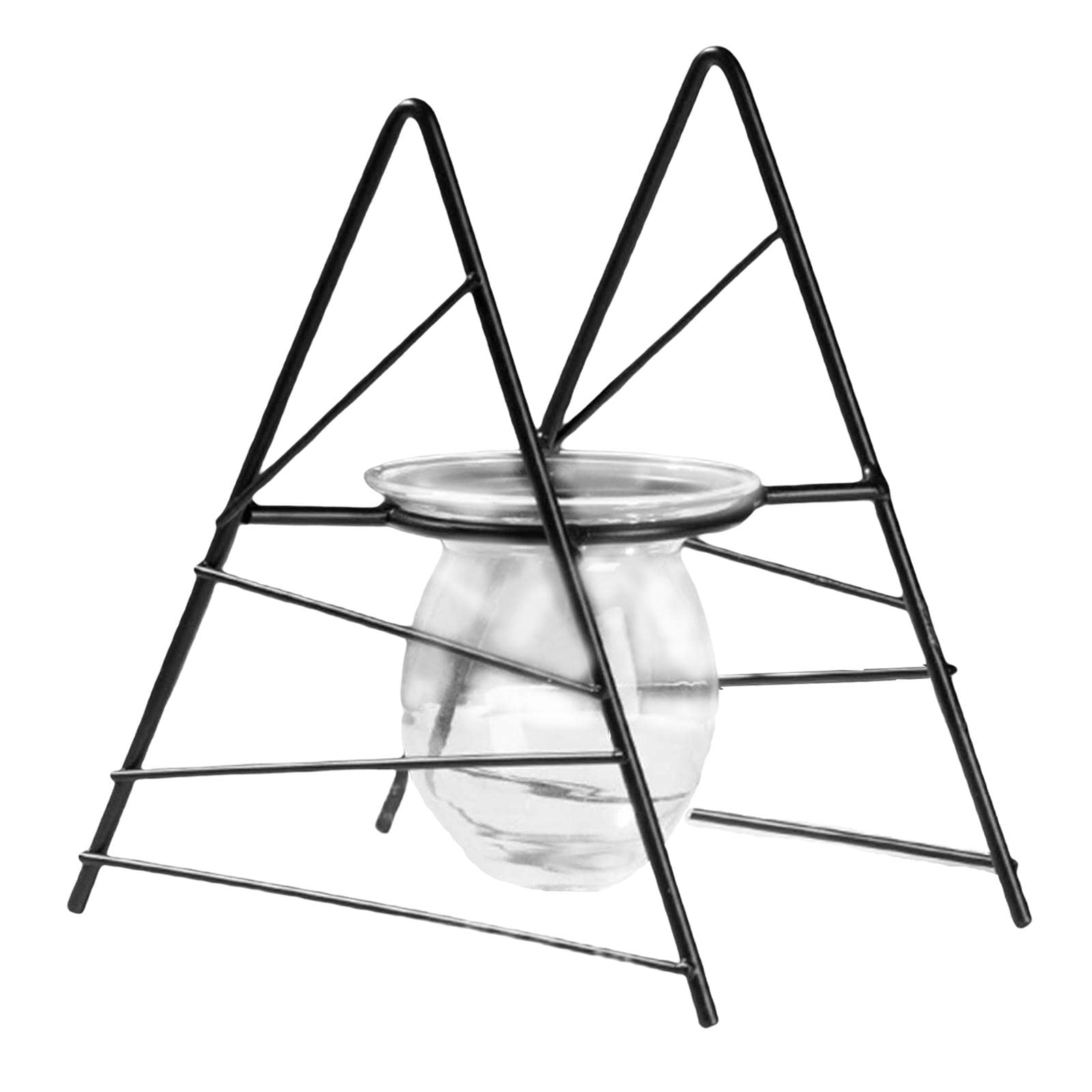 Nordic Style Metal Stand Flower Vase - Modern Geometric Terrarium Planter for Succulents & Air Plants - Home Office Decor (Triangle Shape) | Perfect for Living Room Centerpiece, Bookshelf Display & Wedding Table Decorations