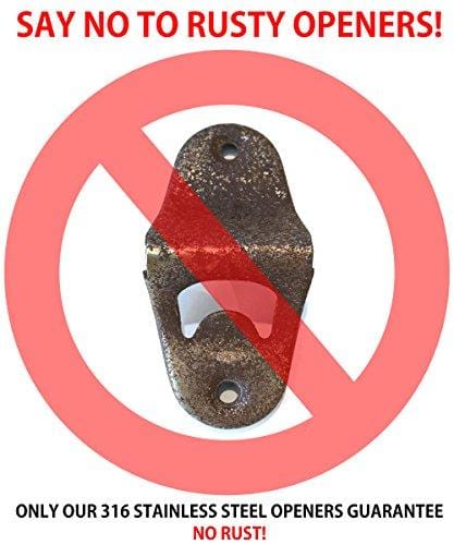 Premium 316 Marine Grade Stainless Steel Wall Mounted Bottle Opener - Rust Proof with Mounting Screws - Ideal for Bars, Restaurants, Boats, Patios, Outdoor & Indoor Use - Perfect for Beach Houses, Pool Decks & Backyard Entertaining