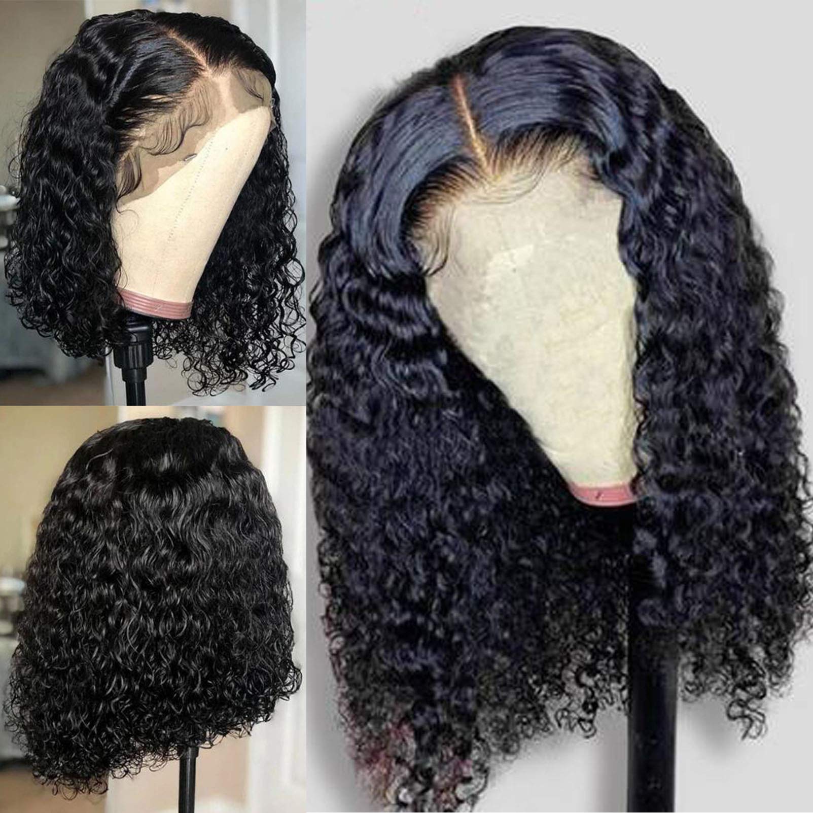 Glueless Short Bob Curly Lace Front Wig 12