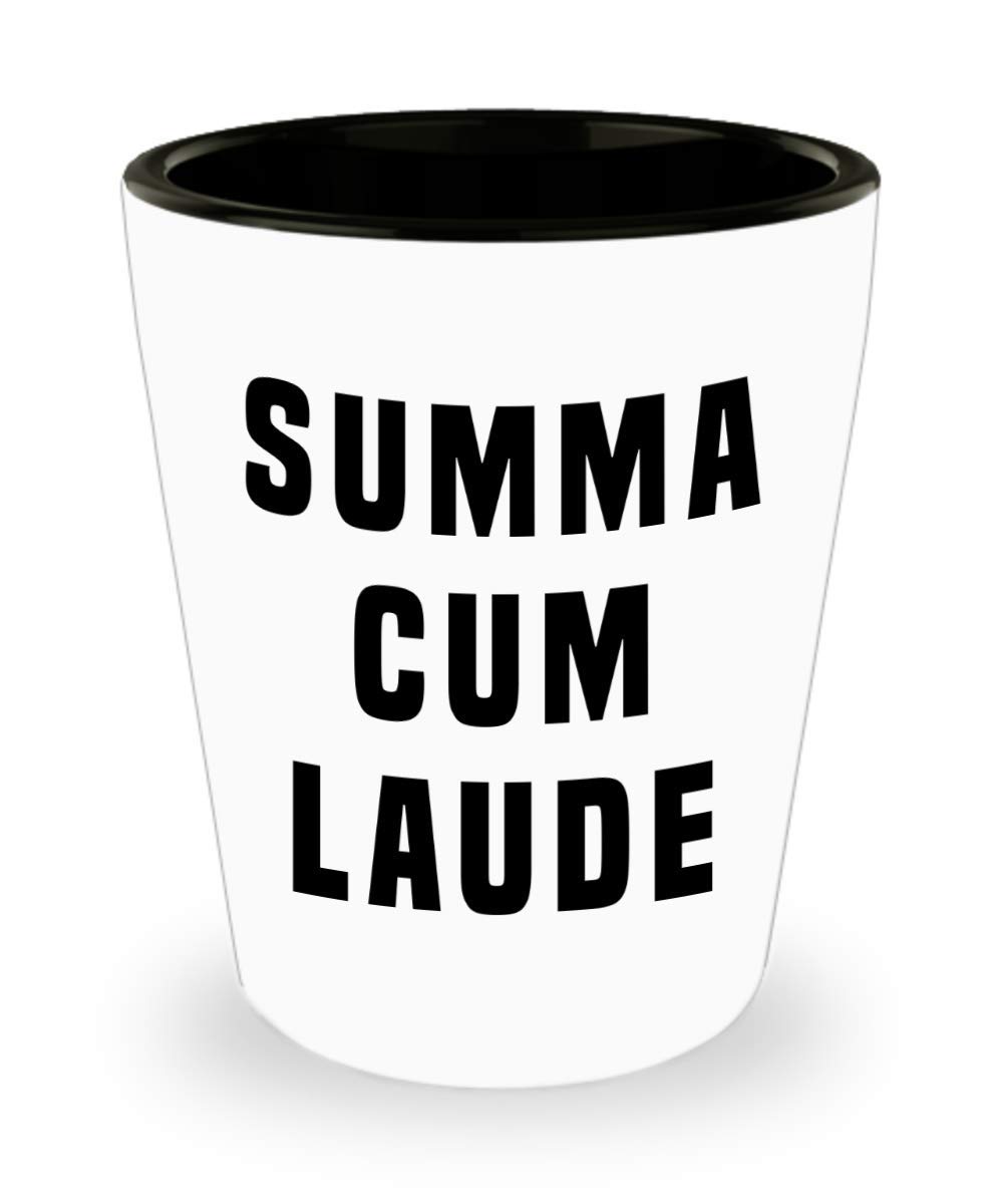 Summa Cum Laude Graduation Gift - Honors Ceramic Shot Glass for College Graduates | Perfect Graduation Party Favors & Academic Achievement Celebration