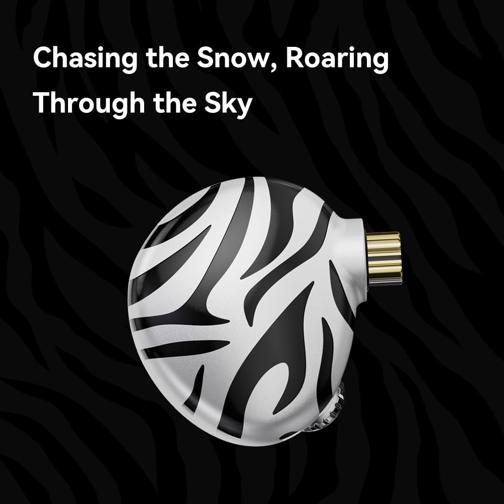 TRN White Tiger Hybrid Dual Dynamic Driver & Planar Diaphragm 0.78mm 2Pin HiFi Earphones (No Mic) - Audiophile IEMs for Music Production, Gaming & Critical Listening