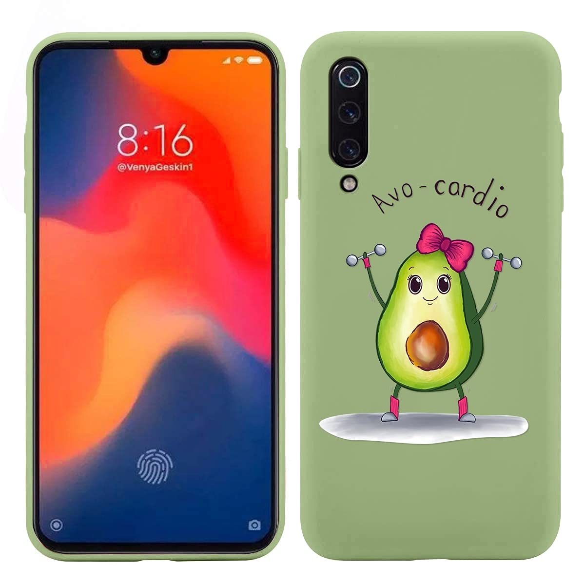 KAPUCTW Cute Avocado Pattern Silicone Case for Xiaomi Mi Note 10 Lite 4G - Soft TPU Shockproof Protective Phone Cover 6.47 inch, Fashion Slim Fit Design for Women & Girls - Perfect for Daily Use, Work, and Travel
