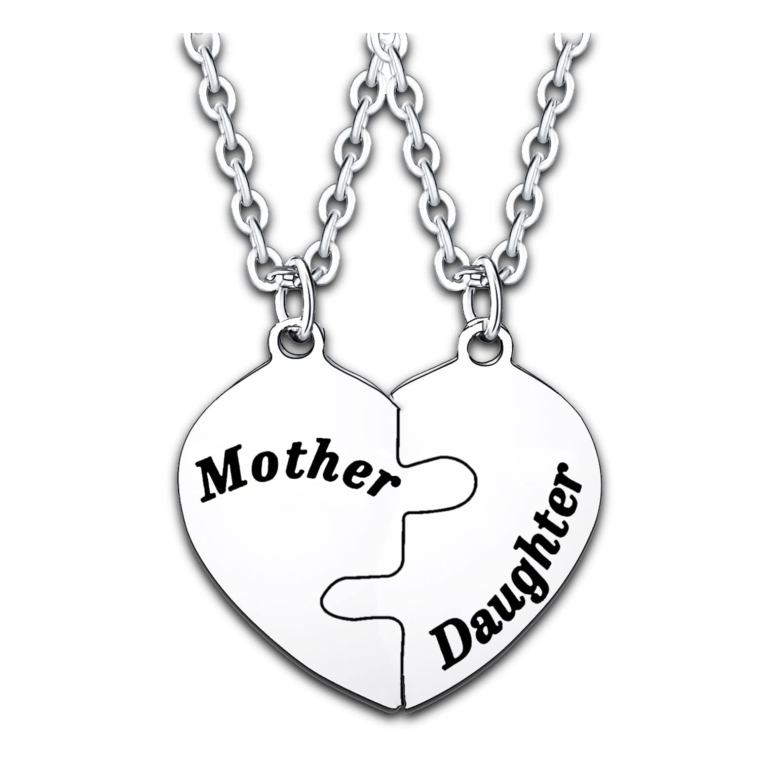 2PCs Matching Love Heart Necklaces for Couples - Romantic Gifts for Women & Men - Perfect for Mom, Dad, Daughter, Son, Sister, Brother, Grandma, Grandpa - Birthday, Anniversary & Christmas Jewelry - Ideal for Date Nights, Weddings & Special Occasions