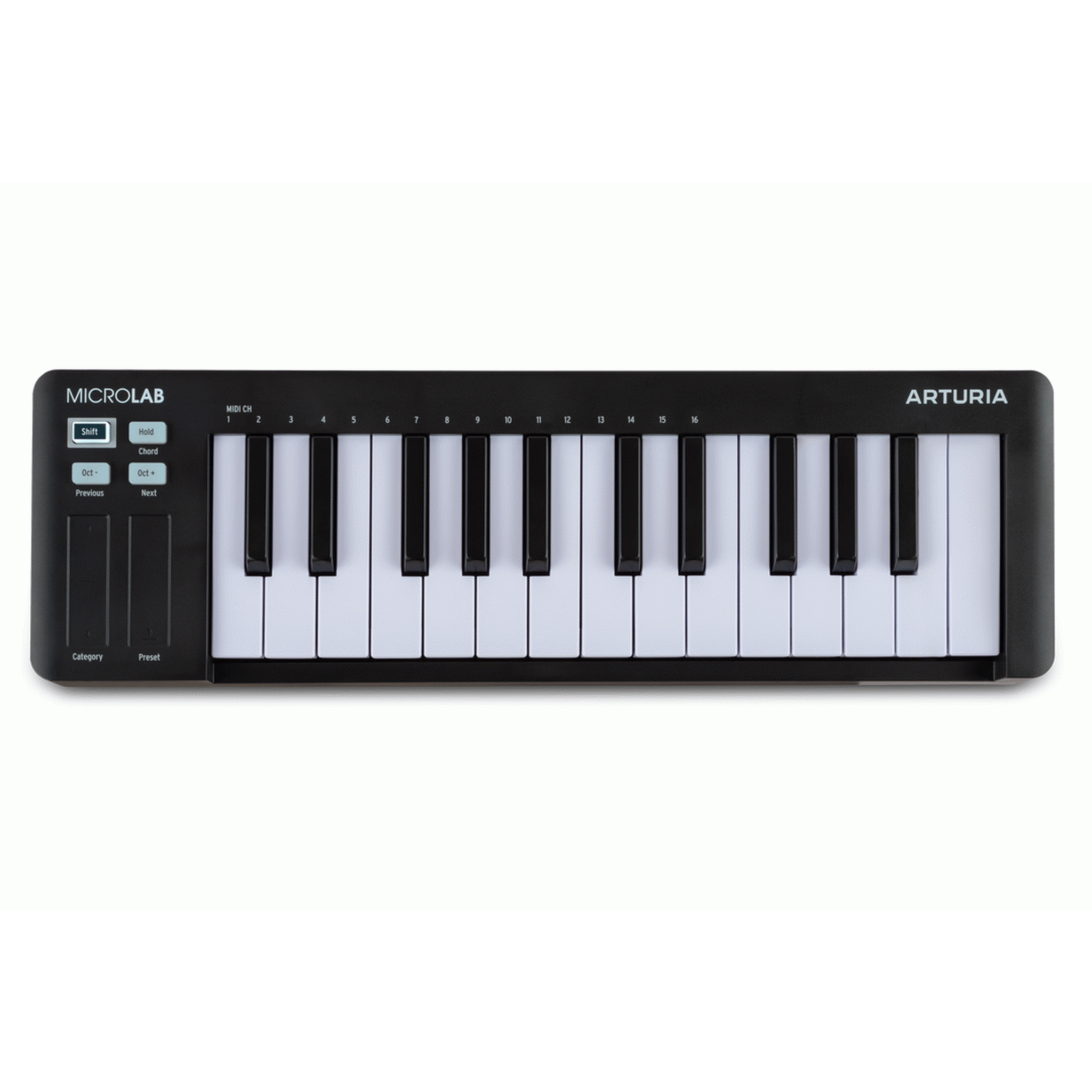 Arturia Microlab 25-Key Mini MIDI Keyboard Controller - Black | Portable USB MIDI Controller for Music Production, DJing & Home Studio Recording