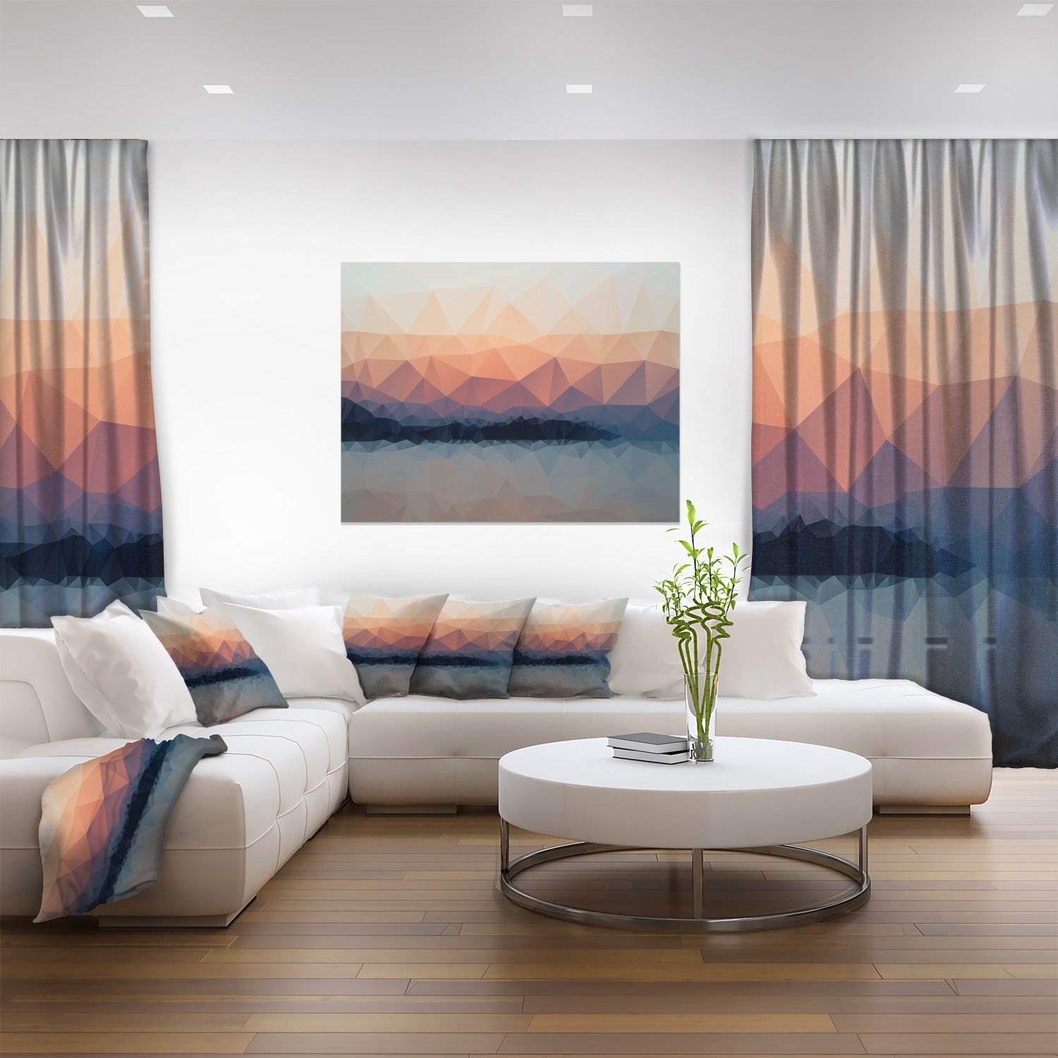 Sky Sea and Beach Abstract Vector View Extra Large Seascape Art Canvas - Modern Coastal Wall Decor for Living Room, Bedroom & Office