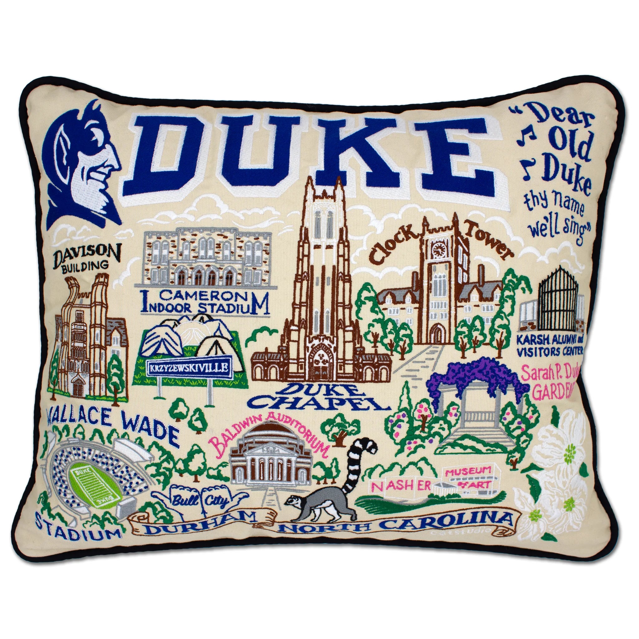 Duke University Embroidered Throw Pillow Cover - Collegiate Decor for Dorm, Bedroom, or Office - Perfect Gift for Duke Fans & Alumni