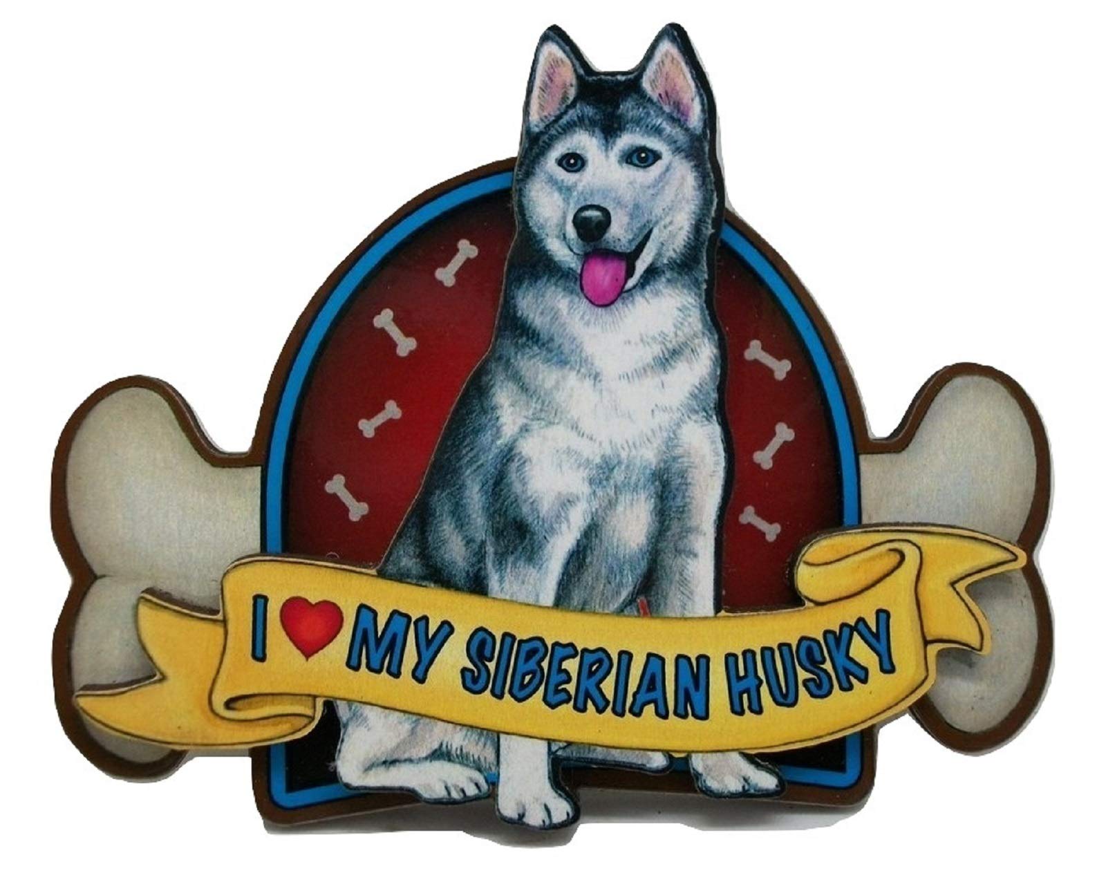 I Love My Siberian Husky Wooden Fridge Magnet - Cute Dog Lover Gift for Home, Office & Kitchen Decor