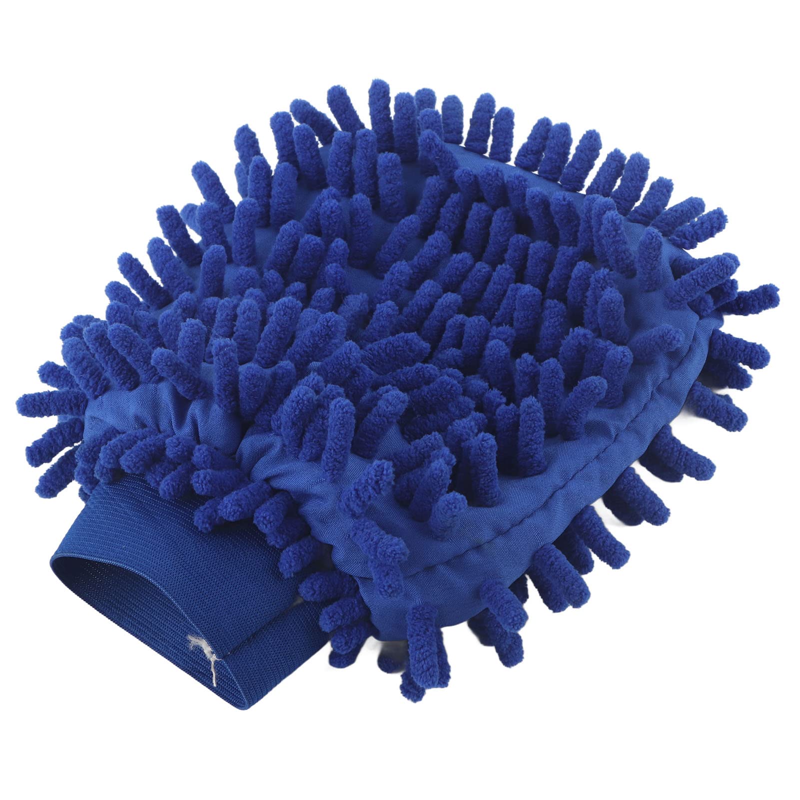 Premium Chenille Fleece Car Wash Mitt - Ultra Soft Double-Sided Microfiber Glove for Scratch-Free Vehicle Cleaning (Blue) | Ideal for Car Detailing, Washing & Waxing Applications