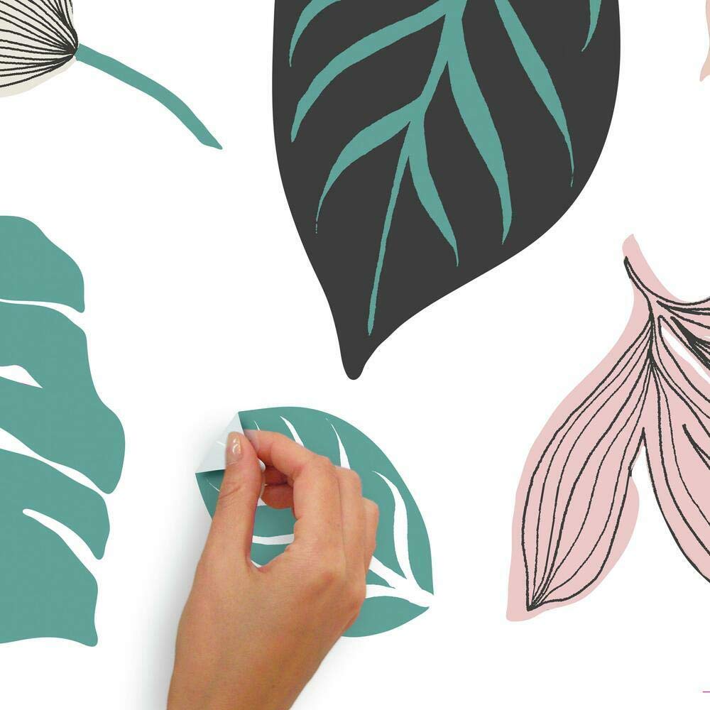 RoomMates RMK4663GM Tropical Leaves Peel and Stick Giant Wall Decals - Self-Adhesive Removable Wall Stickers for Home, Nursery, Office Decor - Perfect for Bedroom, Living Room & Dorm Room Wall Art