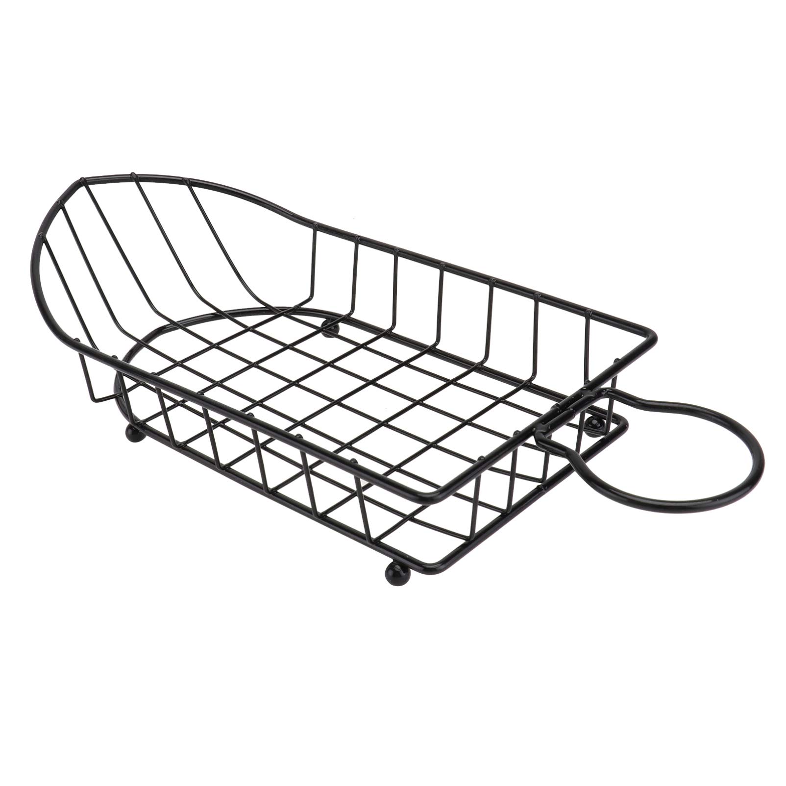 1pc Stainless Steel Frying Basket - Black Chip Basket for Kitchen, Food Storage & French Fries - Durable Food Container & Kitchen Supply for Deep Frying, Cooking & Serving