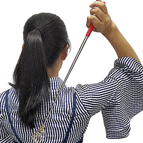 1-Pack Black Extendable Telescopic Skeleton Hand Back Scratcher - Ghost Hand Massage Tool for Men & Women - Perfect Christmas Stocking Stuffer & Funny Gift for Adults - Great for Office, Home, and Halloween Decor