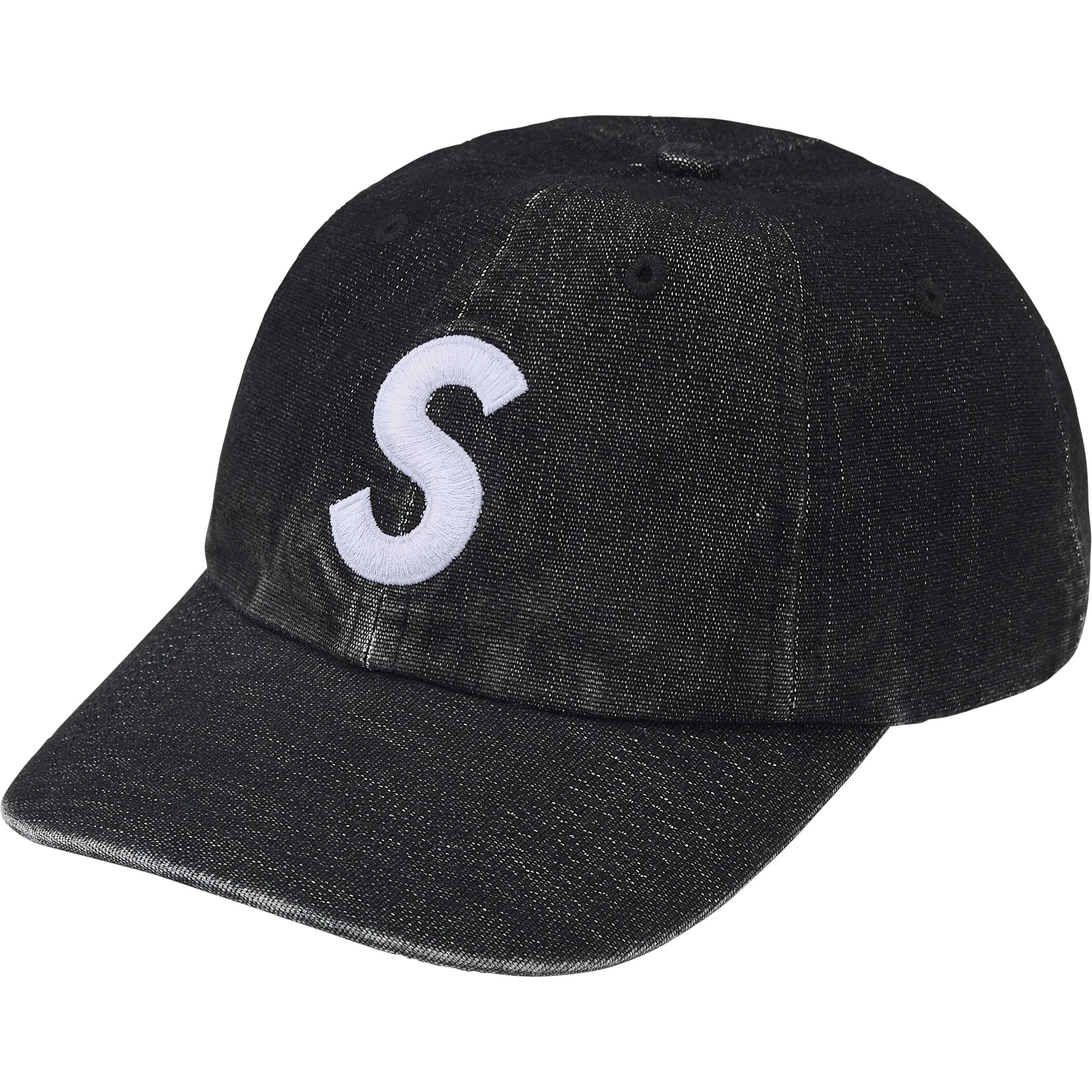 Supreme Cordura® Denim S Logo 6-Panel Black Hat - Stylish Streetwear Cap for Urban Fashion & Outdoor Adventures