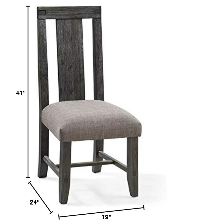 Modus Furniture Dining Chairs Set of 2 - Modern Upholstered Kitchen Chairs with Metal Legs, Meadow Graphite Fabric - Perfect for Dining Room, Kitchen, Breakfast Nook & Small Spaces