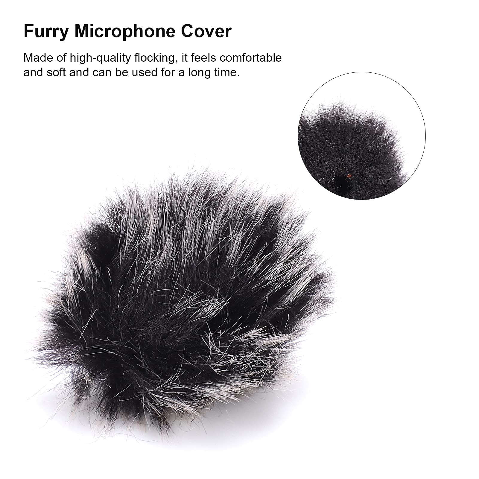 ENZZ Lavalier Microphone Furry Windscreen Cover - Noise Filtering Lapel Mic Windsock for Clear Audio in Interviews, Podcasts & YouTube Videos
