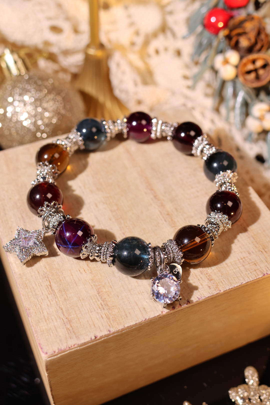 Axmas Village Frosted Berry Bracelet - Elegant Christmas Jewelry for Women, Holiday Party Gift, Festive Winter Accessory | Perfect for Christmas Parties, Gift Exchanges & Seasonal Celebrations