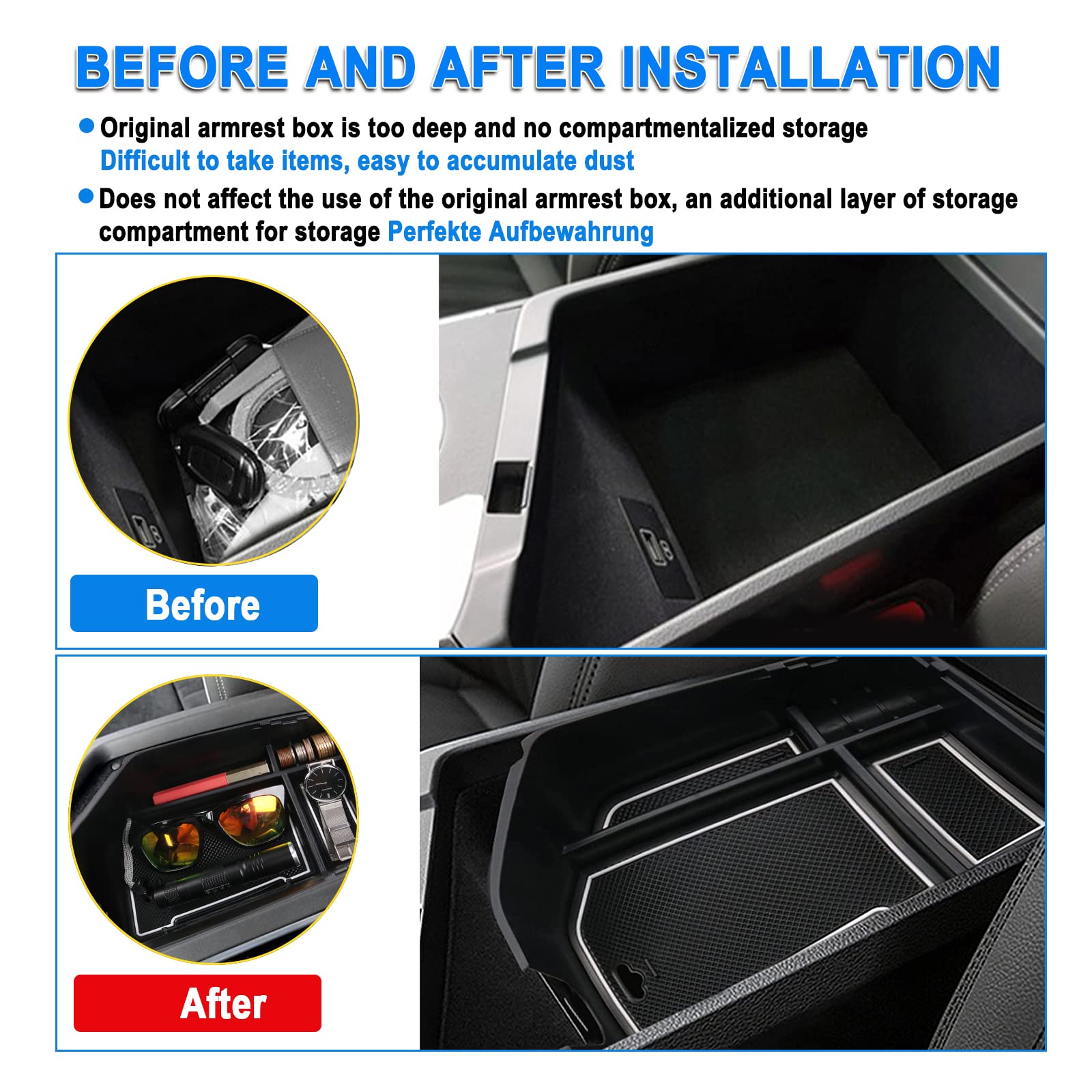 2022-2025 Genesis GV70 Center Console Organizer Tray - Premium Armrest Storage Box Accessory for 2.5T & 3.5T Models | Perfect for Road Trips, Daily Commutes & Organized Car Interior