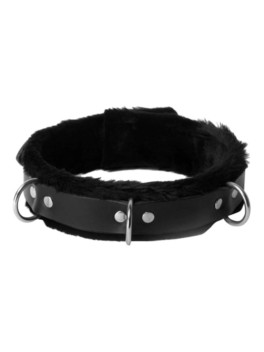 Premium Black Fur Lined Dog Collar - Soft & Warm Winter Pet Accessory for Small & Medium Dogs - Perfect for Cold Weather Walks & Outdoor Adventures