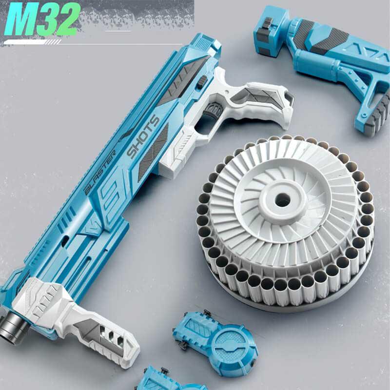 Fire Bull M32 Pyro Dart Blaster - High-Powered Foam Dart Gun Toy for Outdoor Nerf Battles, Backyard Games & Team Competitions