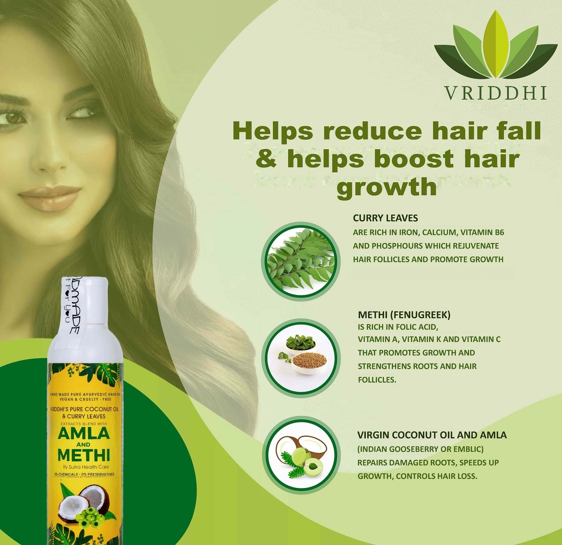 Organic Amla Hair Oil with Fenugreek & Curry Leaves - Natural Hair Growth Treatment for Hair Loss Prevention & Scalp Rejuvenation - Chemical-Free & Preservative-Free - 100ml - Perfect for Daily Hair Care & Ayurvedic Scalp Massage