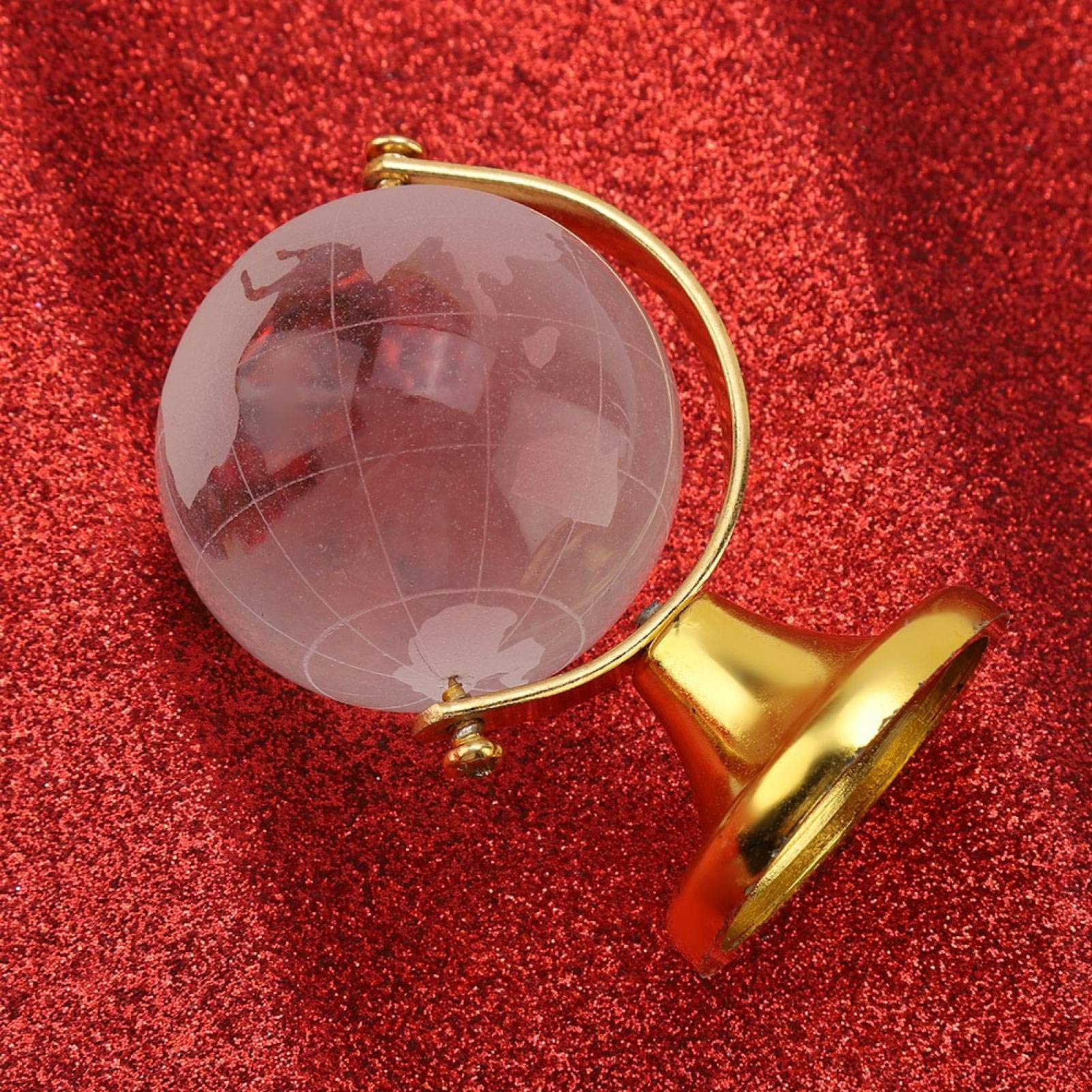 3D Crystal World Globe Ball - Mini Glass Desk Sphere with Clear World Map, Home & Office Decoration, Creative Birthday/Wedding/Memorial Gift, Gold Desktop Ornament - Perfect for Gifting, Travel Enthusiasts & Geography Lovers