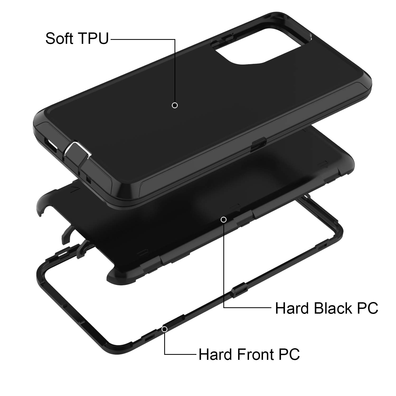 Shockproof Heavy Duty Rugged Case for Samsung Galaxy S20 Plus - 3-in-1 Protective Hard Cover with Military-Grade Drop Protection | Perfect for Outdoor, Work & Extreme Sports